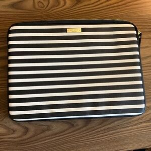 END OF SUMMER SALE! Kate Spade navy and white striped padded laptop sleeve
